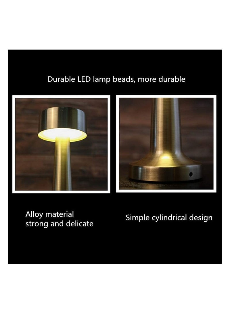 V2COM Modern Table Lamp Cordless Lighting 3W Dumbbells Style Dimmable Touch Switch LED Rechargeable Wireless Aluminium Desk Lamp - Image 3