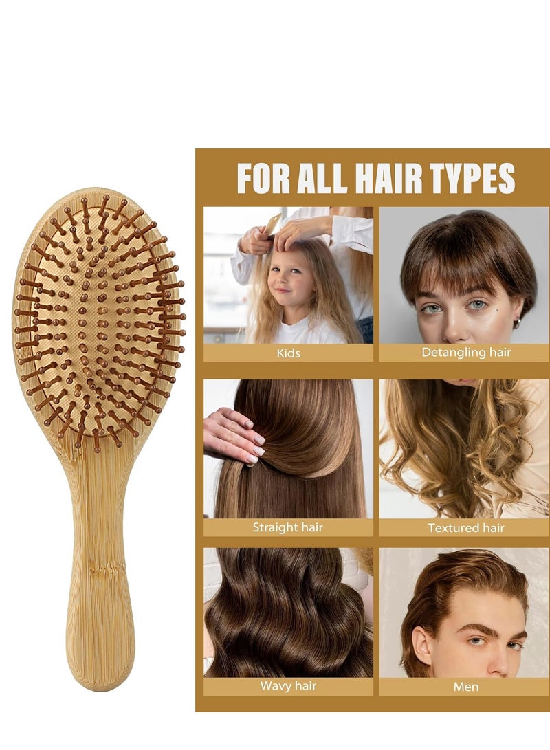 Shein Bamboo Detangling Hair Brush – Oval Natural Scalp Massage Brush for Straight, Curly, Wet & Dry Hair - Image 5