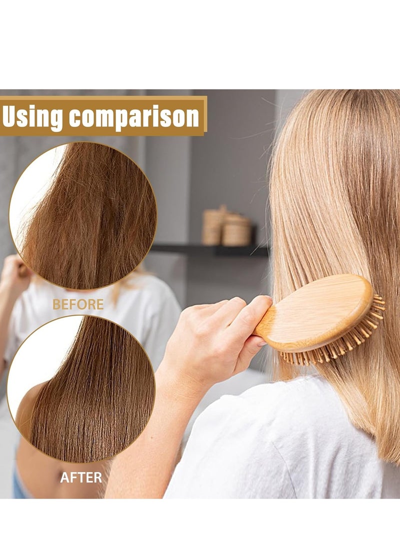 Shein Bamboo Detangling Hair Brush – Oval Natural Scalp Massage Brush for Straight, Curly, Wet & Dry Hair - Image 4