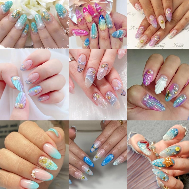 FDSQHSA 100Pcs Starfish Nail Charms and Gems Summer Ocean Style Nail Art Charms Alloy Seashell Nail Rhinestones Flat Back Pearl Nail Art Rhinestones for Women Beach Vacation Nail Designs Supplies - Image 4