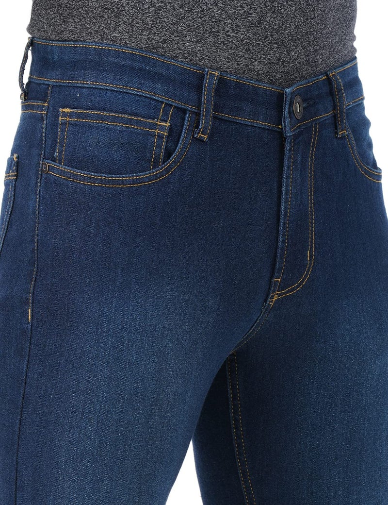 INKD Men's Contrast Stitch Stretchable Regular Fit Jeans - Image 4