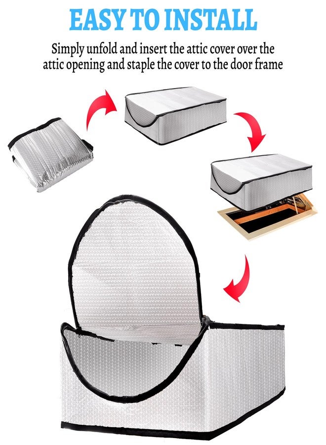 YOUEON Extra Thick Attic Door Insulation Cover 54"x25"x11", Double Bubble Attic Stairs Insulation Cover for Pull Down Stair, Energy Saving Tent with Easy Access Zipper - Image 5