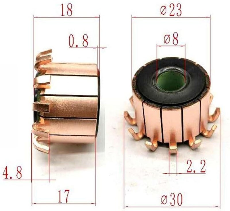 عاكس المحرك الكهربائي 12P من النوع النحاسي ذو الخطاف 23x8x17مم للأدوات الكهربائية والأجهزة المنزلية 1 قطعة - Image 3