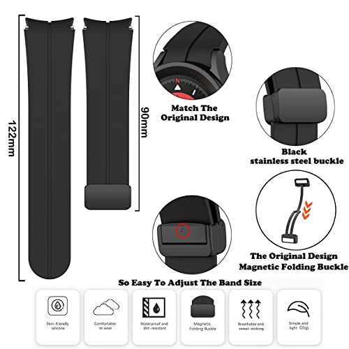 Epoosuo Galaxy Watch 5 Pro Bands 45mm, 3 PACK No Gap Silicone Sport Band Compatible with Galaxy Watch 7 6 5 4 44mm 40mm Replacement Strap - Image 2