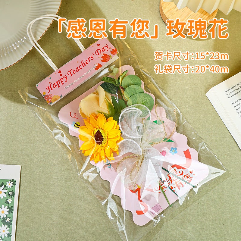 Handmade Teacher's Day Greeting Card – DIY Eternal Flower Design for Teachers - Image 1