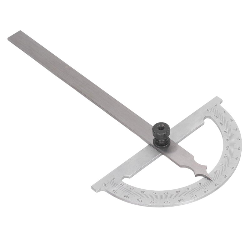 Angle Protractor 0‑180 Degree Angle Finder Carbon Steel Woodworking Ruler Measure Tool - Image 3