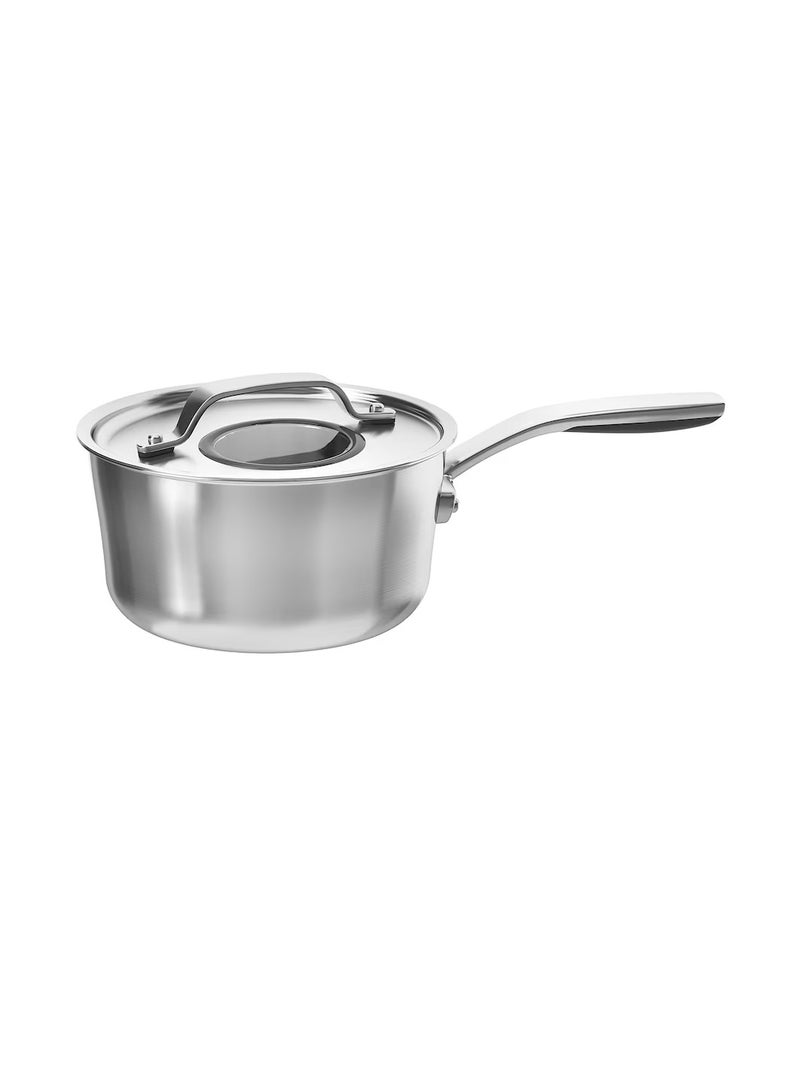 Saucepan with lid stainless steel grey 2.4 l - Image 1