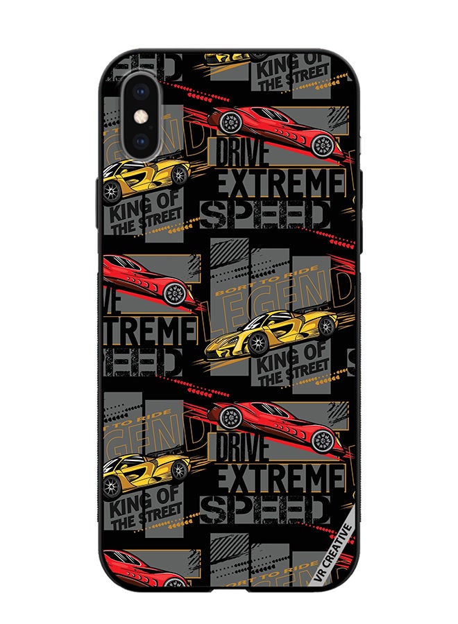 VR CREATIVE Protective Case Cover For Apple iPhone XS Max Abstract Seamless Pattern With Sport Cars Design Multicolour - Image 1
