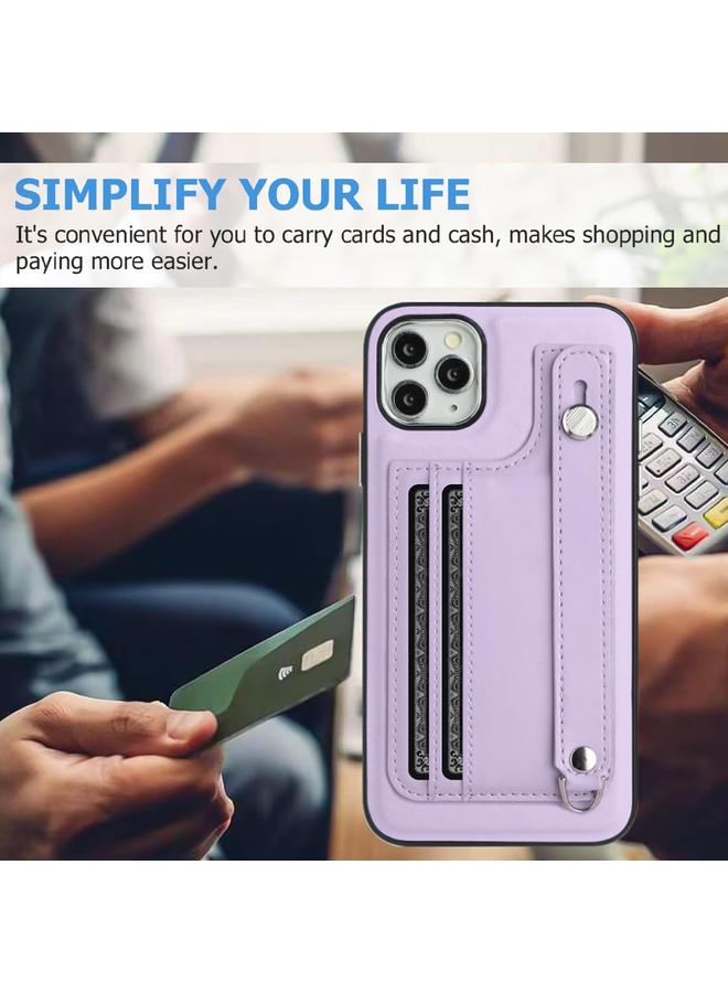 زبون جراب هاتف جلدي مقاوم للصدمات لهاتف iPhone 11 Pro Max مع حزام معصم - Image 4