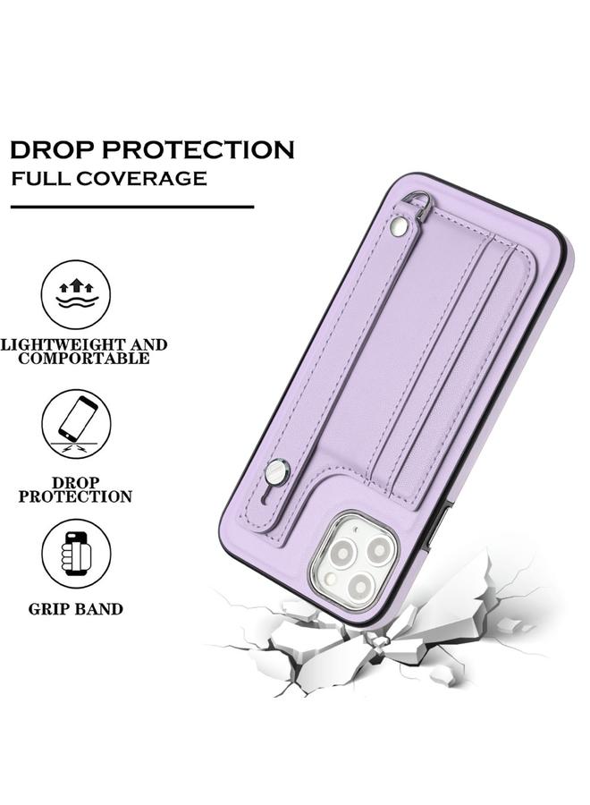 زبون جراب هاتف جلدي مقاوم للصدمات لهاتف iPhone 11 Pro Max مع حزام معصم - Image 3