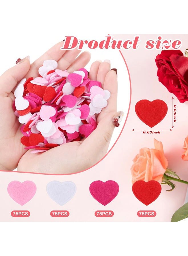 FOIMAS Valentine'S Day Felt Hearts,300pcs Red Pink Mini Cute Romantico Felt Hearts Confetti for Valentine's Day Weeding Party Anniversary Various Ceremonies Diy Crafts Supplies Gifts Wraps Scrapbooks - Image 2