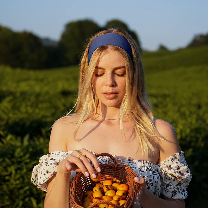 BISMAADH Polyester Sports Headband Athletic Mens Sweatband Head Band For Men, Unisex Stretchy Moisture Wicking Hairband Gym, Running, Basketball, Football (Black, White, Green,Dark Grey, Blue) - Image 5