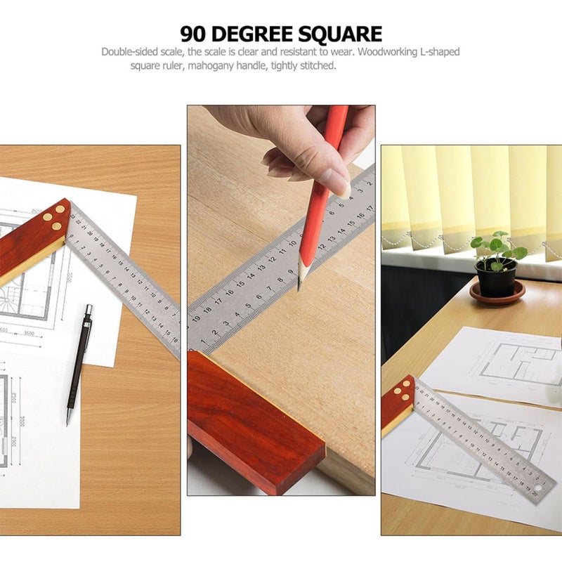 Shaped Woodworking Angle Ruler Carpenter Square Measurement Tool Wood Material Compression-Resistant for Precise Joint Holding and Woodworking Tasks - Image 3