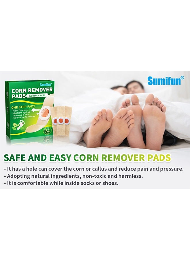 Sumifun 54 Pcs Corn Remover Pads, Foot Care Treatment for Corns u0026 Calluses, Foot Corn Removal Plaster, Relief Pain From Calluses, Corns, Blisters, Heel Rubbing  - Image 5