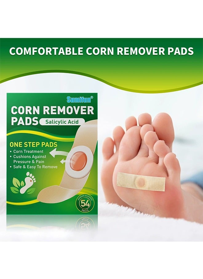 Sumifun 54 Pcs Corn Remover Pads, Foot Care Treatment for Corns u0026 Calluses, Foot Corn Removal Plaster, Relief Pain From Calluses, Corns, Blisters, Heel Rubbing  - Image 3
