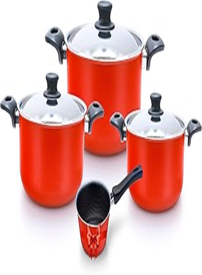 TRUEVAL Trueval Teflon cookware set 6 pieces pots 16-20-24 with a special free gift sauce pan size 14 