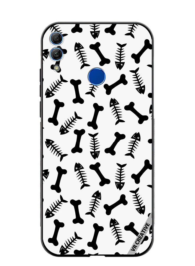 Protective Case Cover For Honor 10 Lite Bones Seamless Pattern Design Multicolour