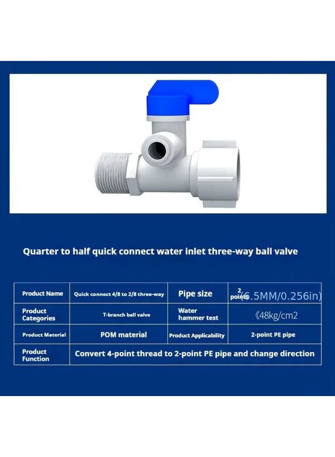 Plastic Water Inlet Three Way Ball Valve 20mm to 6 5mm Conversion - Image 3