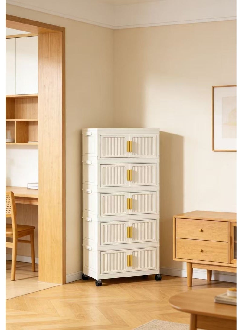 The 5-layer storage cabinet is foldable and does not require installation, suitable for storing clothes, toys, office supplies, etc. （60*25*125cm） - Image 3