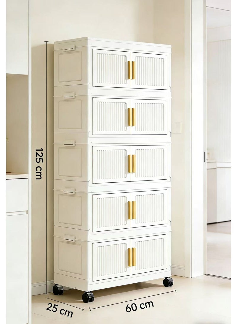 The 5-layer storage cabinet is foldable and does not require installation, suitable for storing clothes, toys, office supplies, etc. （60*25*125cm） - Image 5