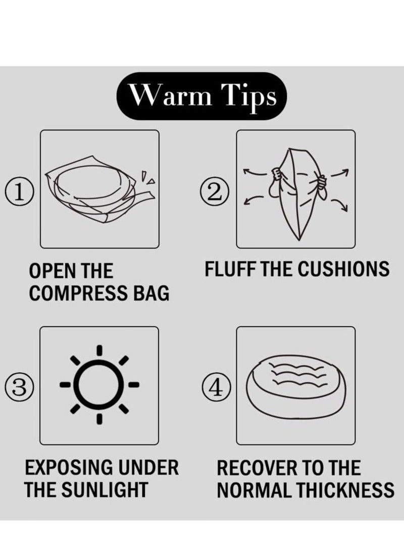 MLADEN Round Chair Seat Pad Thicken Chair Cushion Floor Seat Cushion Soft Chair Mat Tatami Plaid Style Pad for Dining Room Chairs Living Room Balcony Office All Chairs(Light Coffee) - Image 5