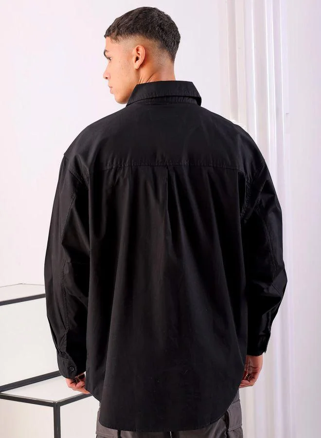 The Indian Garage Co Men Oversized Anime Print Full Sleeves Cutaway Collar Street Wear Shirt