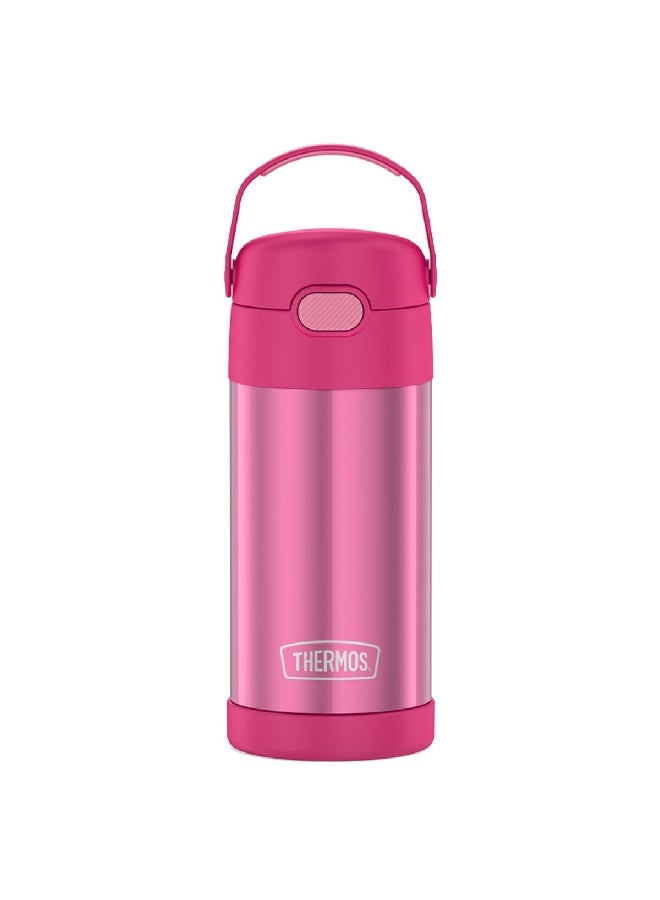ترموس فنتينر زجاجة مياه من الستانلس ستيل معزولة بجدار مزدوج بلون وردي وبسعة 12 أونصة F4100PK6 - Image 1