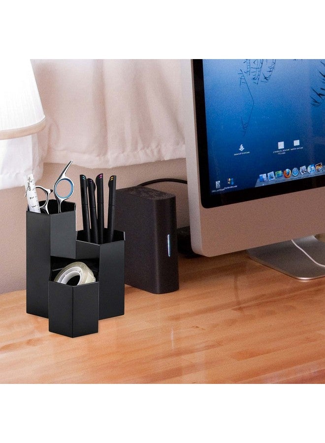 LoveBB Makeup Brush Holder Organizer, 3 Slot Plastic Cosmetics Brushes Pen Storage Solution, Black - Image 4