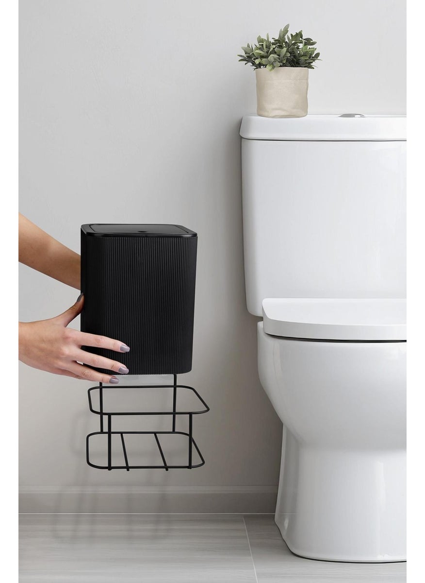 ‎okyanus Home - Ocean Home Black Eco Magic Square Mina Garbage Bin with Hanger - Image 1