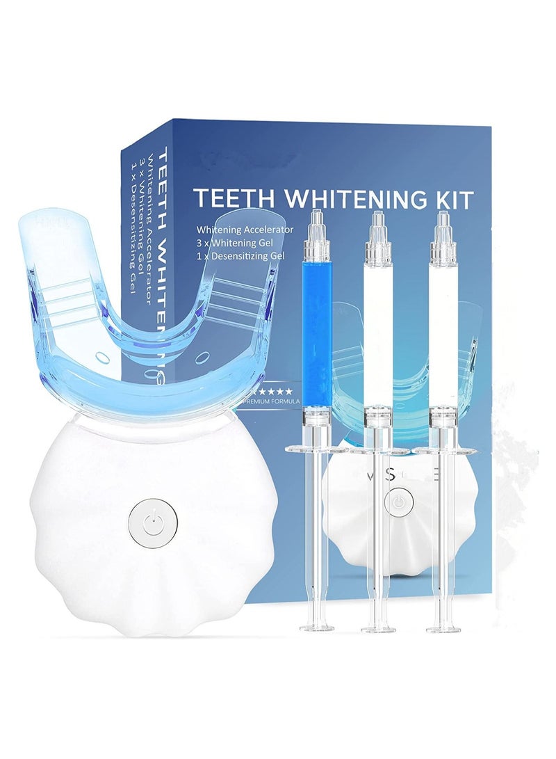 general Home Use Wireless Teeth Whitening Kit with LED Blue Lights Accelerator, Natural Whitening Effective Stain Removal Include 3 Teeth Whitening Gel Pens Complimentary Color Card(White) - Image 2