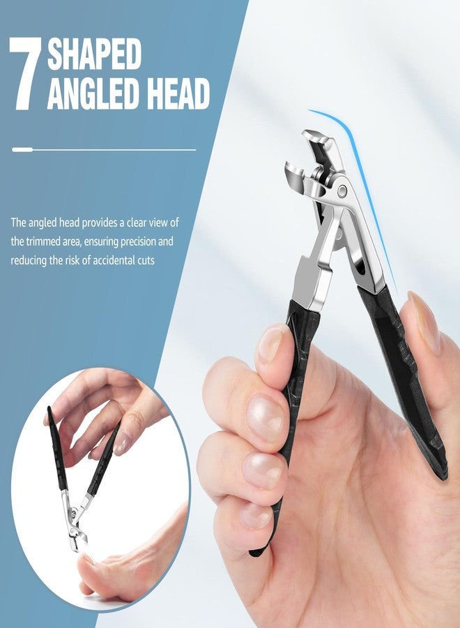 GJNL 2026 Toenail Clippers for Thick Toenails, Angled Head Large Toe Nail Clippers with Wide Jaw Opening, Super Sharp & Durable Thick Toenail Clippers with Comfort Grip Long Handle for Seniors Men Women - Image 2