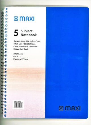Maxi  5-Subject Notebook Spiral Binded - pzsku/ZDEC1962C3BAAFCA81526Z/45/_/1643903031/2ef2fe32-96ba-4d7b-8a38-4a76bd5b69e9