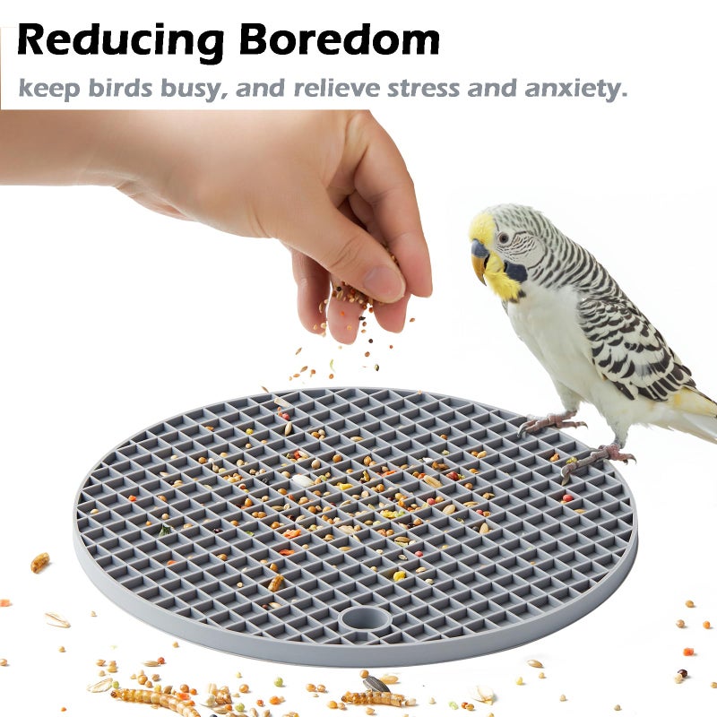 Jevnd 2Pcs Bird Foraging Toys Puzzle, Bird Slow Feeder Mats, Interactive Parrot Foraging Toys to Increase Feeding Time, Bird Enrichment Toys for Parakeet, Cockatiel, African Grey, Conure, Budgies - Image 3
