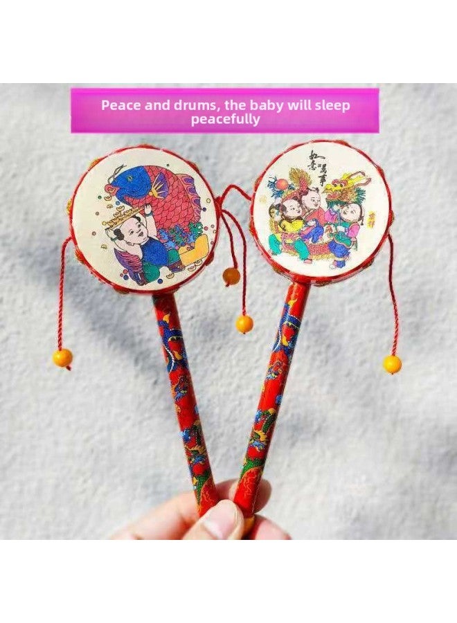 Baby Baby Grasp Training Toy 0-1 Years Old Musical Instrument Rattle Toy Bite Boys Girls Small Rattle-Color:A Set Of Four (big Sand Hammer Holding Bell Rattle Ping Drums - Image 4