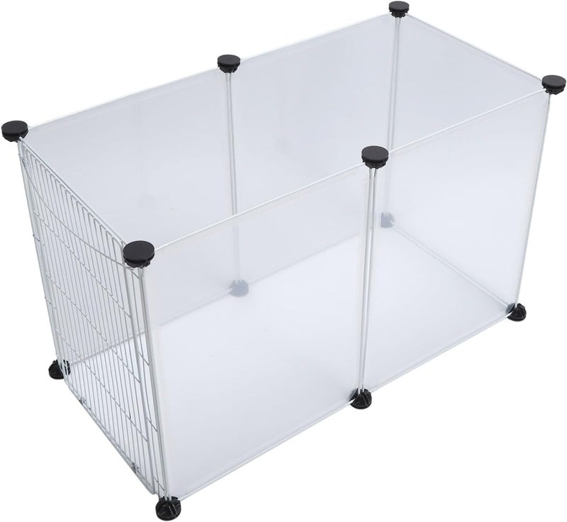 Portable Pet Fence for Small Medium Dogs Cats, Translucent Plastic Exercise Pen, Easy Assembly Adjustable Enclosure with Smooth Edges for Indoor Outdoor Use (6 Pieces S) - Image 2