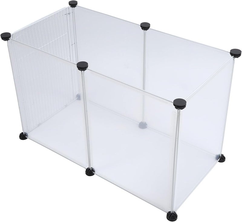 Portable Pet Fence for Small Medium Dogs Cats, Translucent Plastic Exercise Pen, Easy Assembly Adjustable Enclosure with Smooth Edges for Indoor Outdoor Use (6 Pieces S) - Image 3