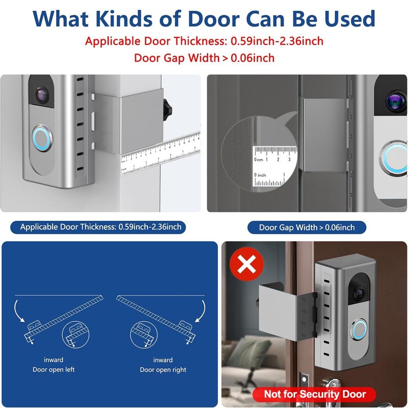 KIMILAR Anti-Theft Video Doorbell Mount Compatible with Ring/Blink Wireless Video Doorbell, Adjustable Mounting Bracket Accessories for Houses, Apartments, Businesses, Not for Security Door - Image 3
