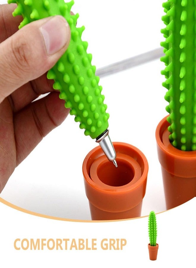 SHINEOFI Cactus Pens, 3pcs Cactus Bonsai Shaped Pens Ballpoint Pens Stationery for School Home Office Students Supplies - Image 3