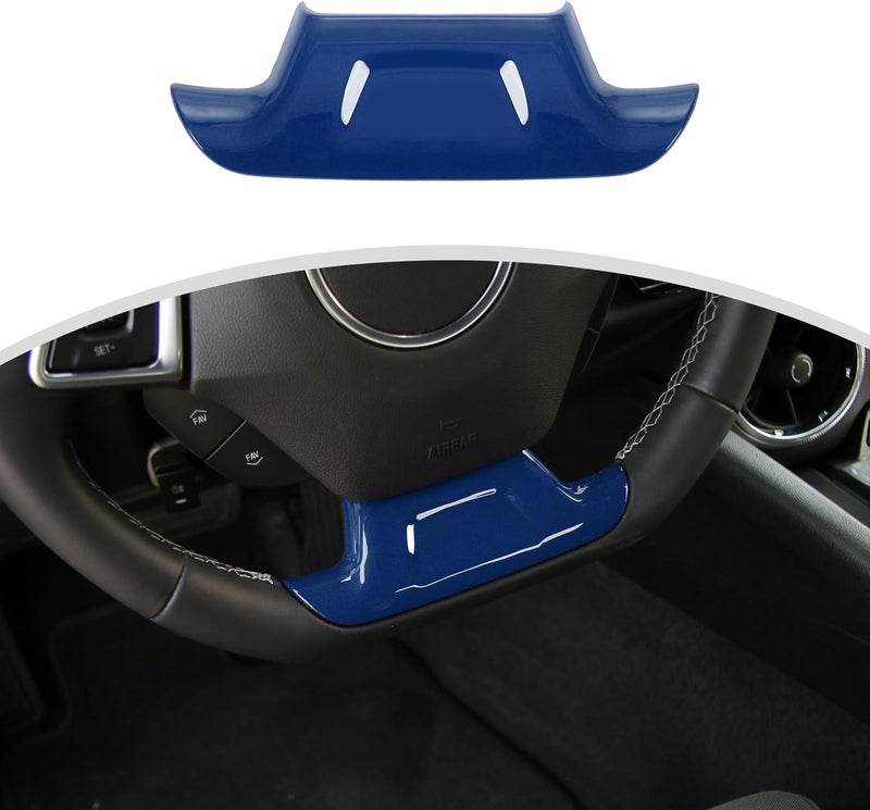 CheroCar Globally popular elegant design for Chevrolet Camaro Steering Button Frame Interior Trim Control Button Frame Decoration Cover for Chevry Camaro 2017-2026 Tape-On Car Custom Accent Interior Accessories(Blue) Tight fitted parts - Image 1