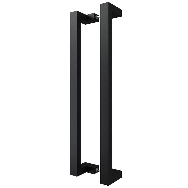 BARNSMITH 24 Inches Commercial Door Handle Pull Heavy Duty Stainless Steel Modern Square Rectangle Flat Shape Push Pull Entrance Entry Front Office Store Garage Handle Pull Set