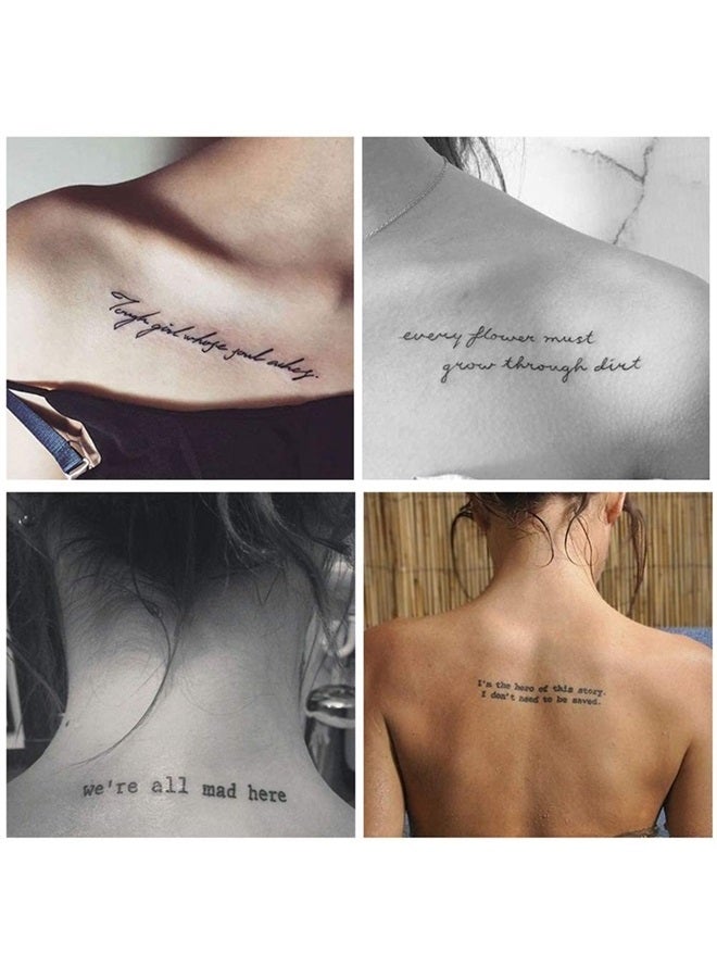 Everjoy تاتو مؤقت صغير واقعي من إيفرجوي - أكثر من 400 نمط، 60 قطعة من الاقتباسات الملهمة، الكلمات، الخطوط، الزهور، الأوراق، الأعمال الفنية، تاتو الرسائل للنساء، الرجال والبالغين - Image 2