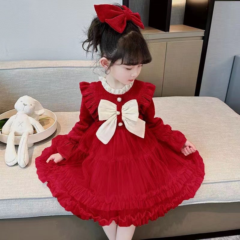 Girls' Princess Dress Autumn 2023 New Little Girl Western Style Baby Fluffy Dress Children Dress - Image 3