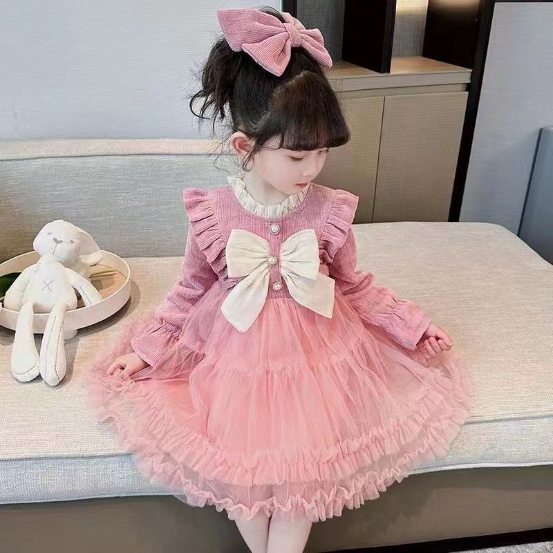 Girls' Princess Dress Autumn 2023 New Little Girl Western Style Baby Fluffy Dress Children Dress - Image 4