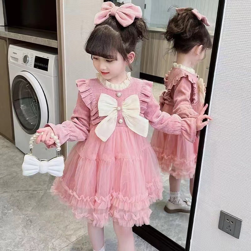 Girls' Princess Dress Autumn 2023 New Little Girl Western Style Baby Fluffy Dress Children Dress - Image 5