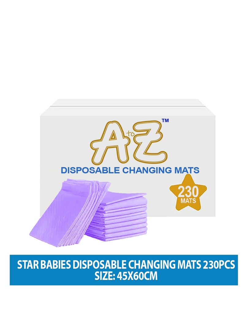 A TO Z A to Z - Disposable Changing Mat size (45cm x 60cm) Large- Premium Quality for Baby Soft Ultra Absorbent Waterproof - Pack of 230-Lavender  - Image 2