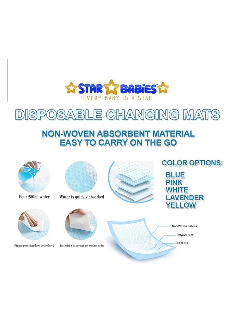 A TO Z A to Z - Disposable Changing Mat size (45cm x 60cm) Large- Premium Quality for Baby Soft Ultra Absorbent Waterproof - Pack of 230-Lavender  - Image 3