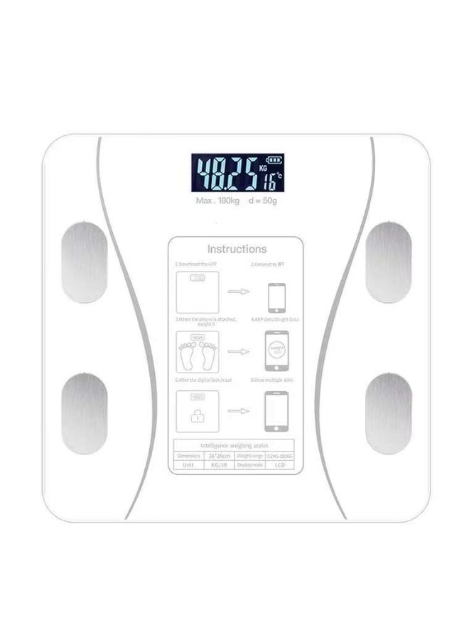 Generic White Smart Bluetooth Body Fat Scale, Digital Weight Scale with APP Sync - 50g High Precision, Measures 13+ Body Metrics (Body Fat, BMI, Muscle), 180kg Capacity, CESS Certified for Family Use  - Image 1