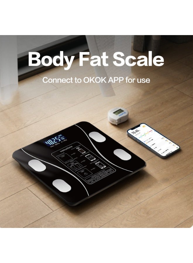 Generic White Smart Bluetooth Body Fat Scale, Digital Weight Scale with APP Sync - 50g High Precision, Measures 13+ Body Metrics (Body Fat, BMI, Muscle), 180kg Capacity, CESS Certified for Family Use  - Image 2