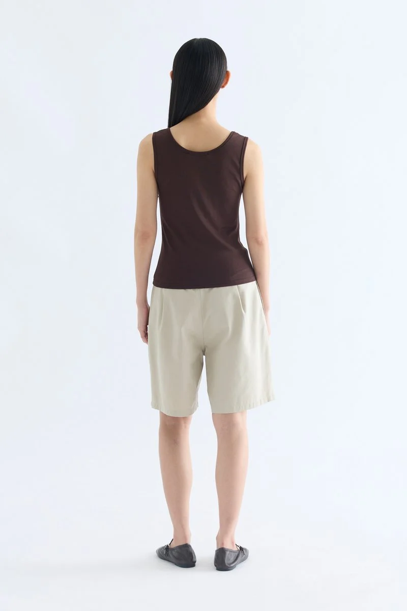 The Editor's Market Taryn V Neck Tank - Mahogany