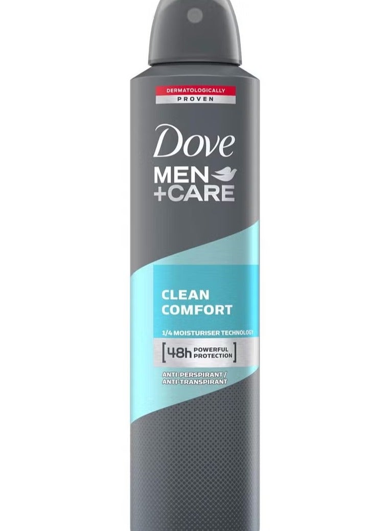 دوف للرجال+ بخاخ مزيل العرق كير كلين كومفورت - 250 مل